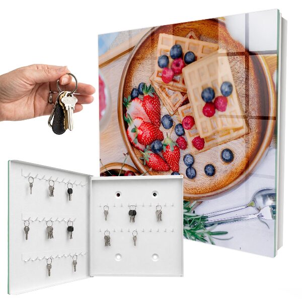 Caja para llaves diseño con motivo de desayuno con fruta