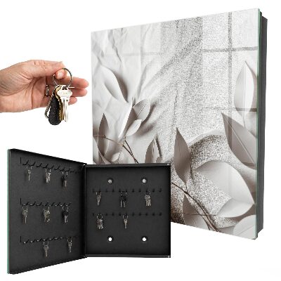 Armario para llaves con estampado de hojas