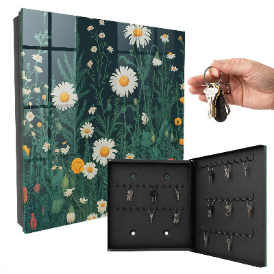 Armario para llaves con diseño de prado de flores