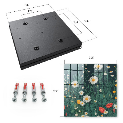 Armario para llaves con diseño de prado de flores