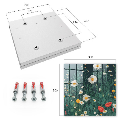 Armario para llaves con diseño de prado de flores