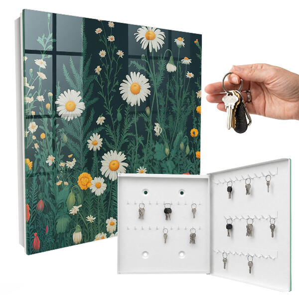 Armario para llaves con diseño de prado de flores