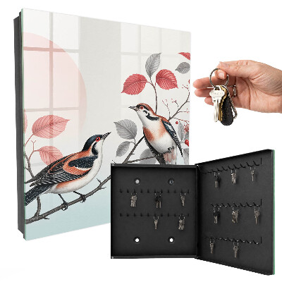 Armario para colgar llaves con diseño de aves y naturaleza
