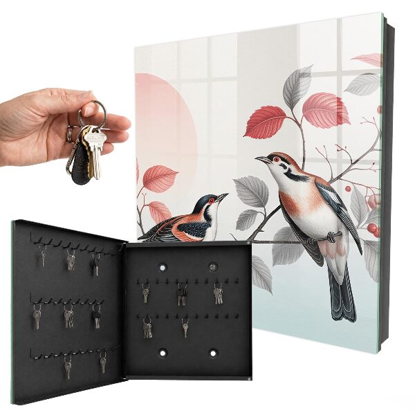 Armario para colgar llaves con diseño de aves y naturaleza