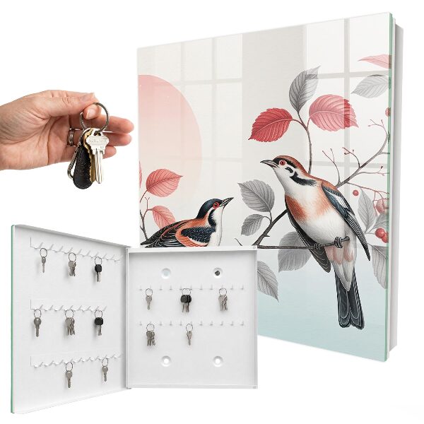 Armario para colgar llaves con diseño de aves y naturaleza