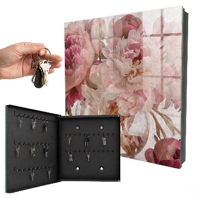 Armario para colgar llaves con diseño de flores románticas