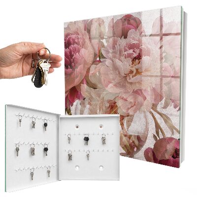 Armario para colgar llaves con diseño de flores románticas