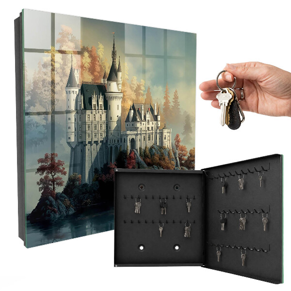Caja para llaves diseño castillo en otoño