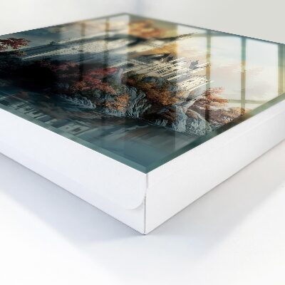 Caja para llaves diseño castillo en otoño