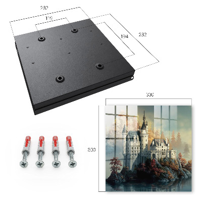 Caja para llaves diseño castillo en otoño