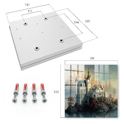 Caja para llaves diseño castillo en otoño