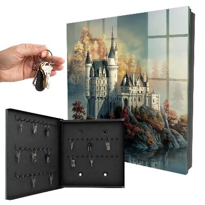 Caja para llaves diseño castillo en otoño