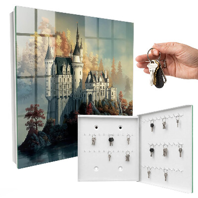 Caja para llaves diseño castillo en otoño