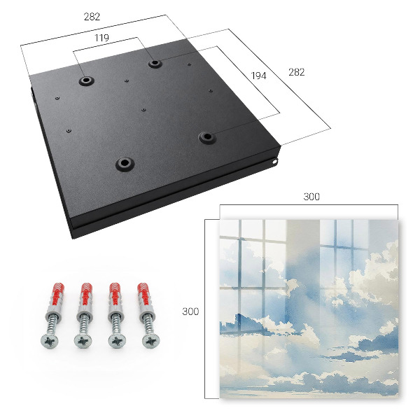 Caja para llaves con diseño de nubes en el cielo