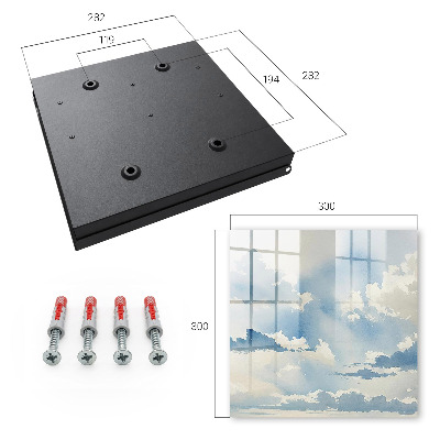 Caja para llaves con diseño de nubes en el cielo