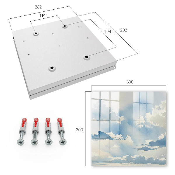 Caja para llaves con diseño de nubes en el cielo