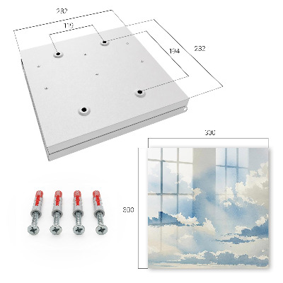 Caja para llaves con diseño de nubes en el cielo