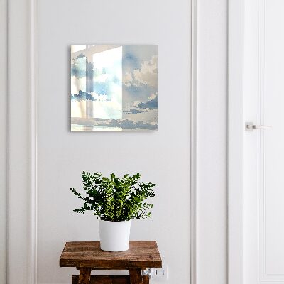 Caja para llaves con diseño de nubes en el cielo