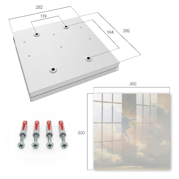 Caja para llaves con diseño de nubes en el cielo