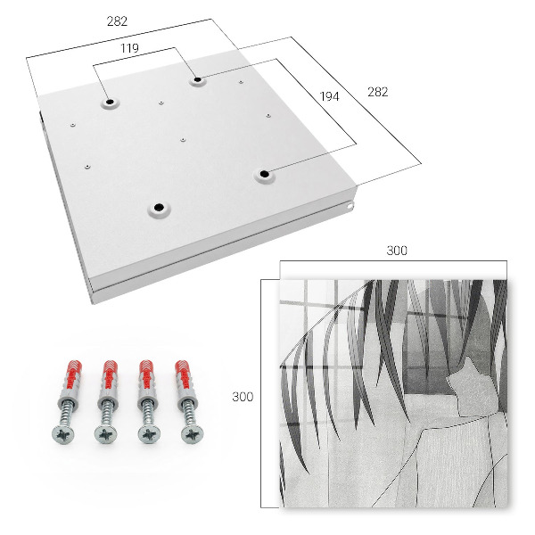 Caja para llaves de diseño con hojas grises