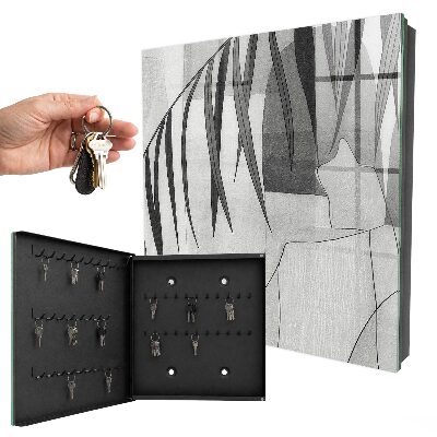 Caja para llaves de diseño con hojas grises