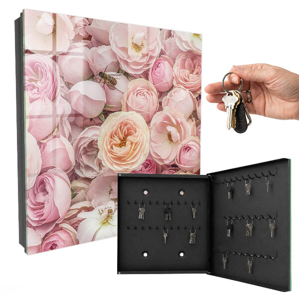 Caja para llaves modelo rosa decorativa