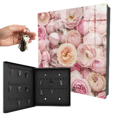 Caja para llaves modelo rosa decorativa