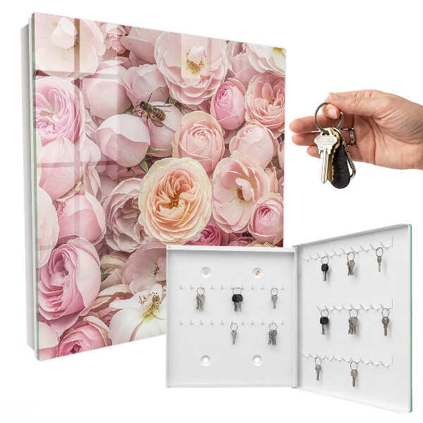 Caja para llaves modelo rosa decorativa