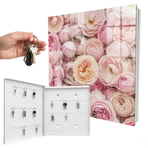 Caja para llaves modelo rosa decorativa