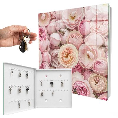 Caja para llaves modelo rosa decorativa