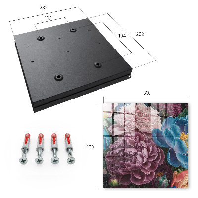 Caja para llaves con diseño de flores coloridas