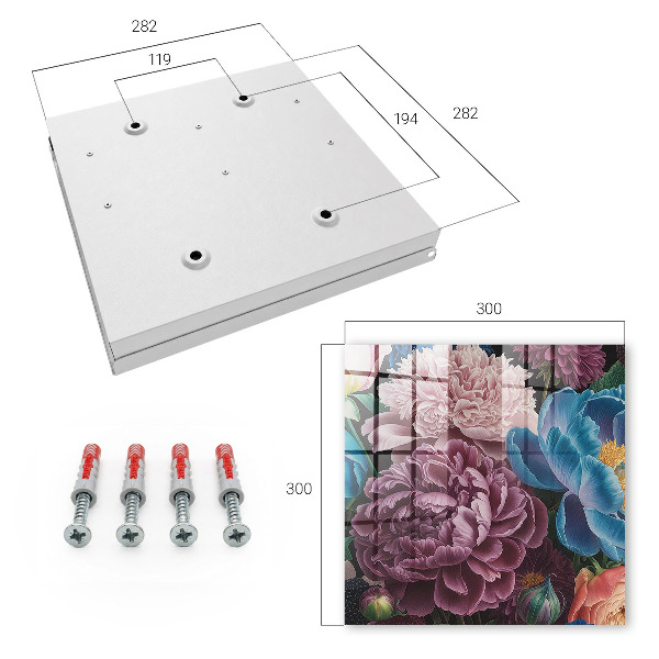 Caja para llaves con diseño de flores coloridas