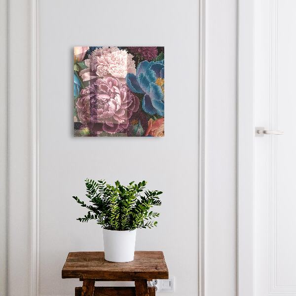 Caja para llaves con diseño de flores coloridas