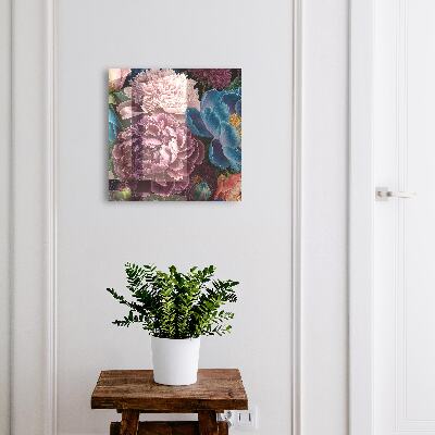 Caja para llaves con diseño de flores coloridas