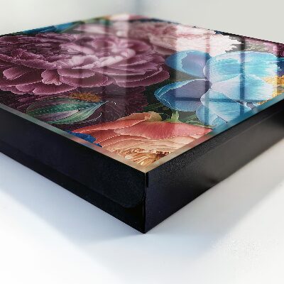 Caja para llaves con diseño de flores coloridas