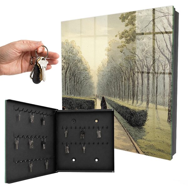 Caja para llaves diseño con estampado de un paseo por el parque