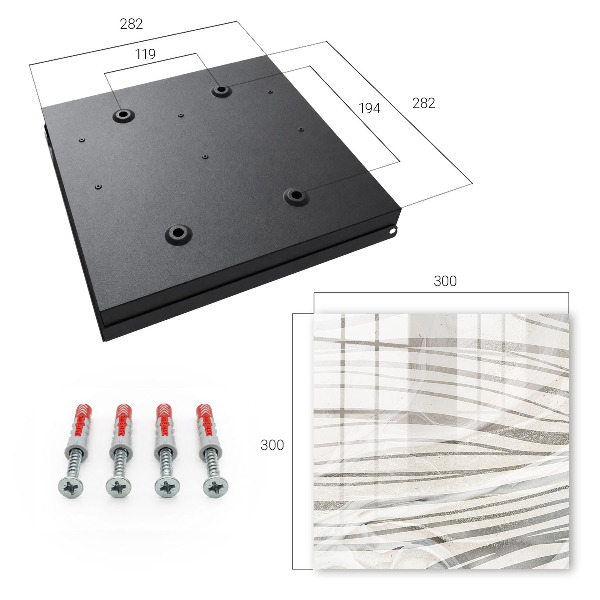 Caja para llaves con diseño de ondas grises