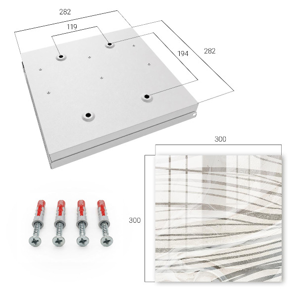 Caja para llaves con diseño de ondas grises