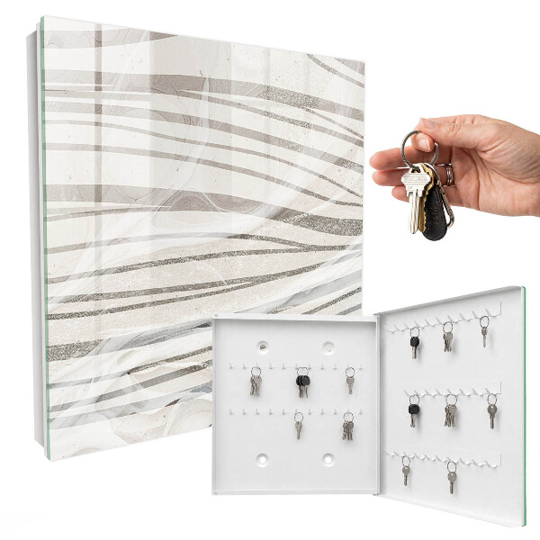 Caja para llaves con diseño de ondas grises