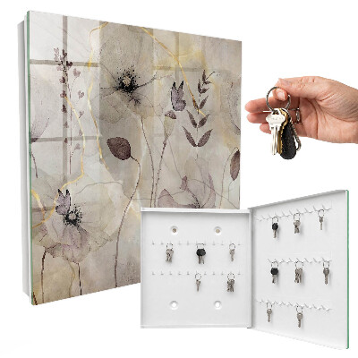 Armario para llaves con diseño de flora delicada