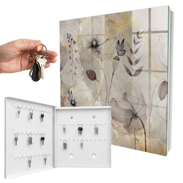 Armario para llaves con diseño de flora delicada