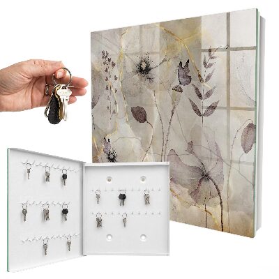 Armario para llaves con diseño de flora delicada