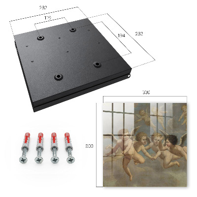 Armario para llaves con diseño de pintura barroca de putti y ángeles voladores