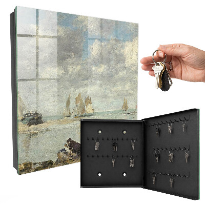 Caja para llaves con diseño de veleros