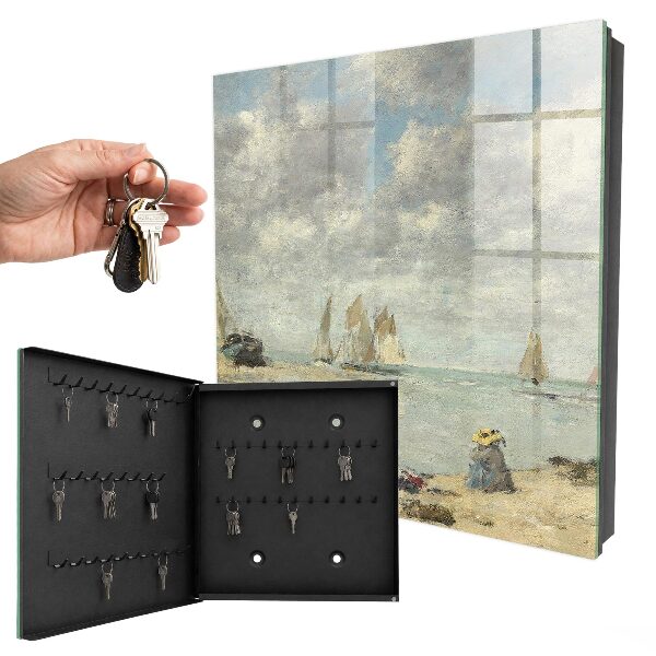 Caja para llaves con diseño de veleros