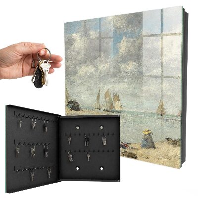 Caja para llaves con diseño de veleros