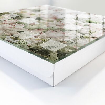 Armario para colgar llaves diseño de lirios geométricos