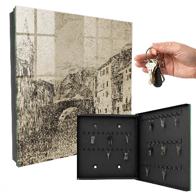Caja para llaves con diseño de estilo antiguo