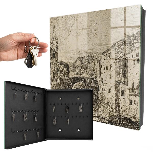 Caja para llaves con diseño de estilo antiguo