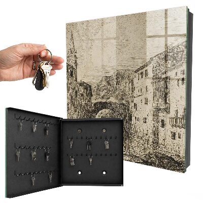 Caja para llaves con diseño de estilo antiguo